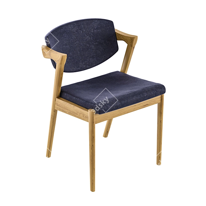 Elegant Fabric Chair: Replica Kai Kristiansen 3D model image 4