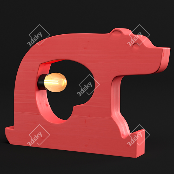 Rustic Bear Love Table Lamp 3D model image 3