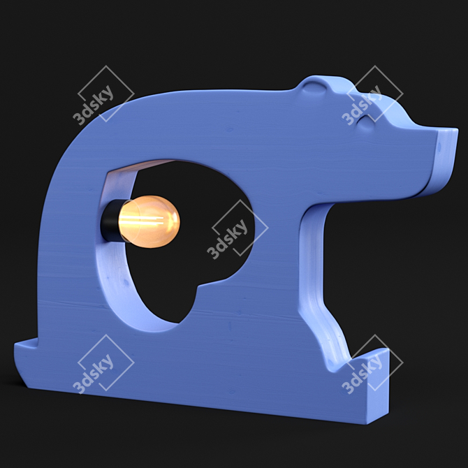 Rustic Bear Love Table Lamp 3D model image 4
