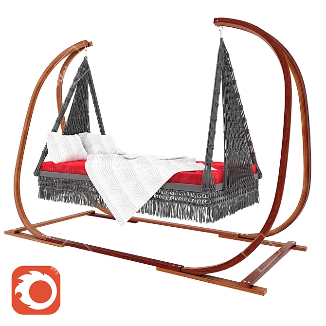 Handwoven Marrakech Swing Bed: Comfort and Elegance 3D model image 4