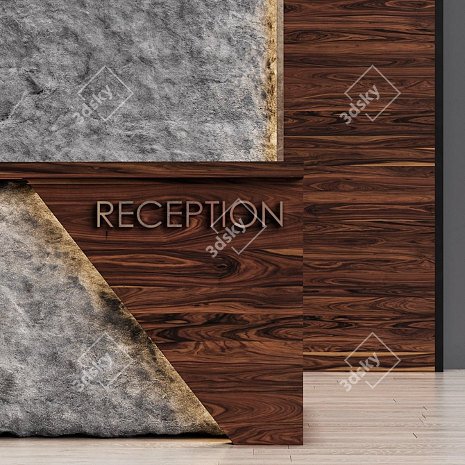 Title: Modern Reception Desk 3D model image 3