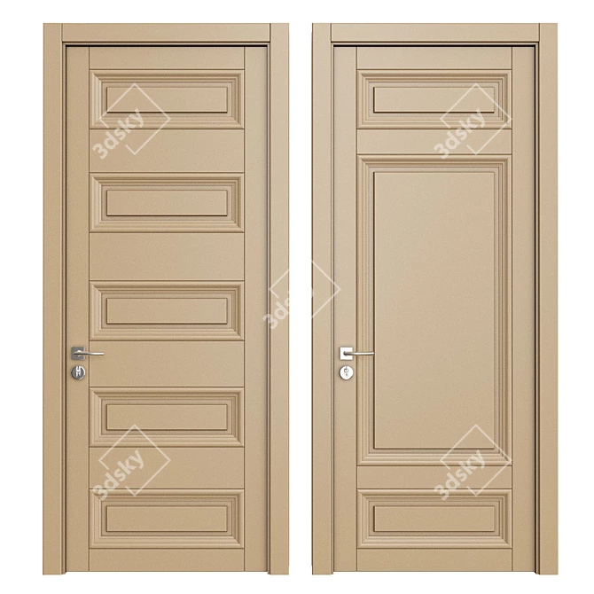 Modern Interior Wooden Doors 3D model image 1