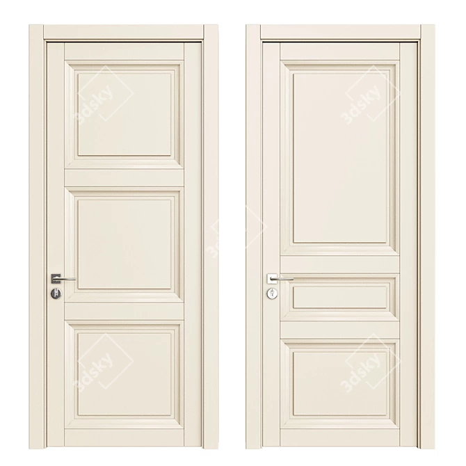 Sleek Modern Doors 3D model image 1