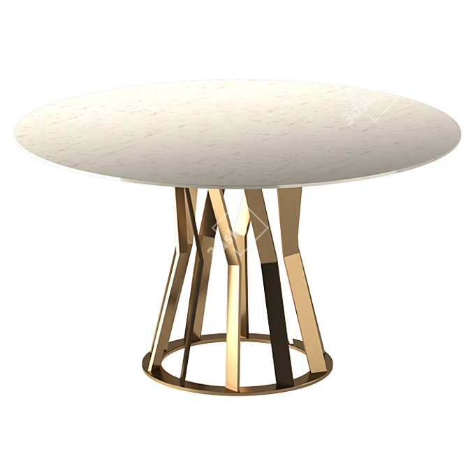 Zanaboni Ray: Gold & Chrome Table 3D model image 3