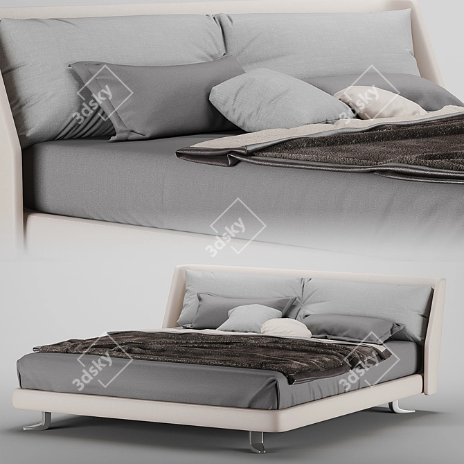 Elegant Modern Bed Design 3D model image 1