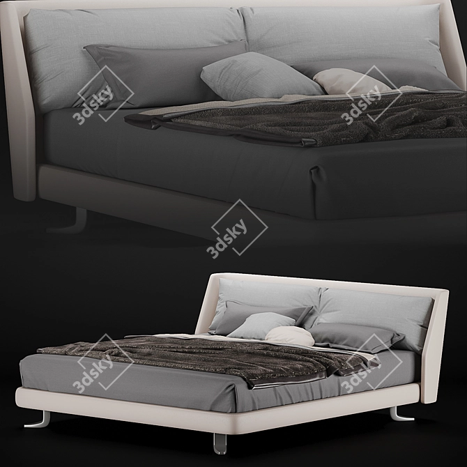 Elegant Modern Bed Design 3D model image 2