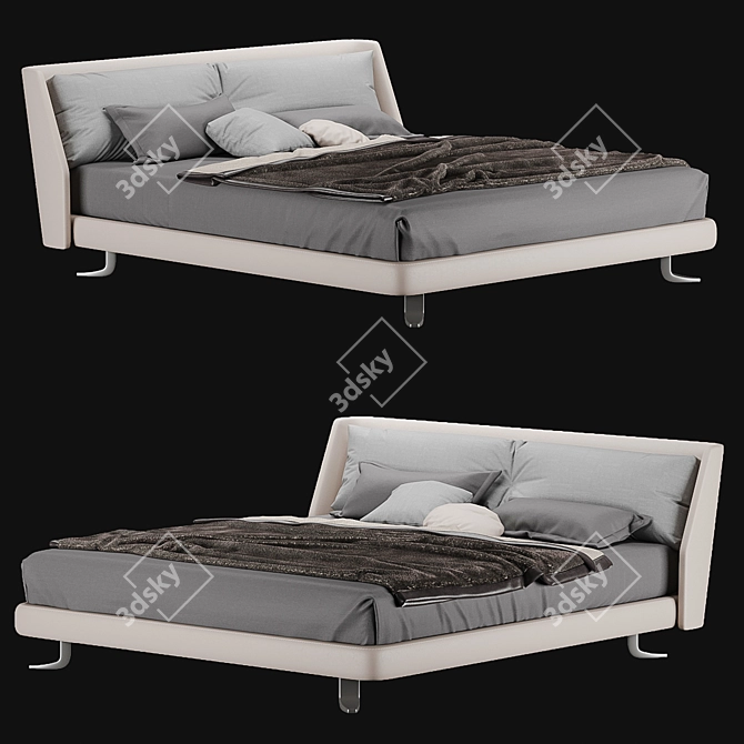 Elegant Modern Bed Design 3D model image 3