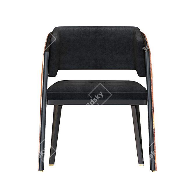 Elegant Walnut Dining Chair 3D model image 5