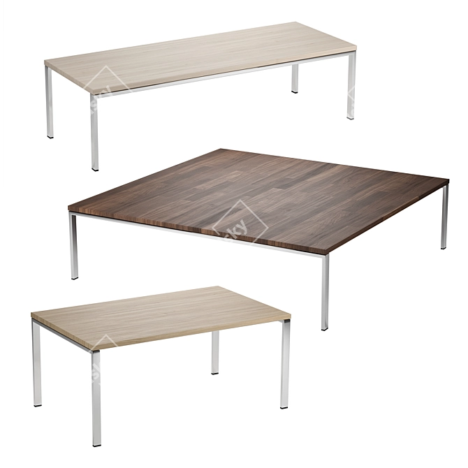 Urban Wood Coffee Tables Set 3D model image 1