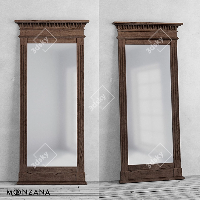 Metropolis Oak Mirror 3D model image 1