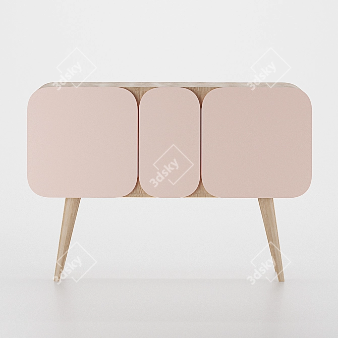 Minimal Sideboard N-02: Stylish Storage Solution 3D model image 2