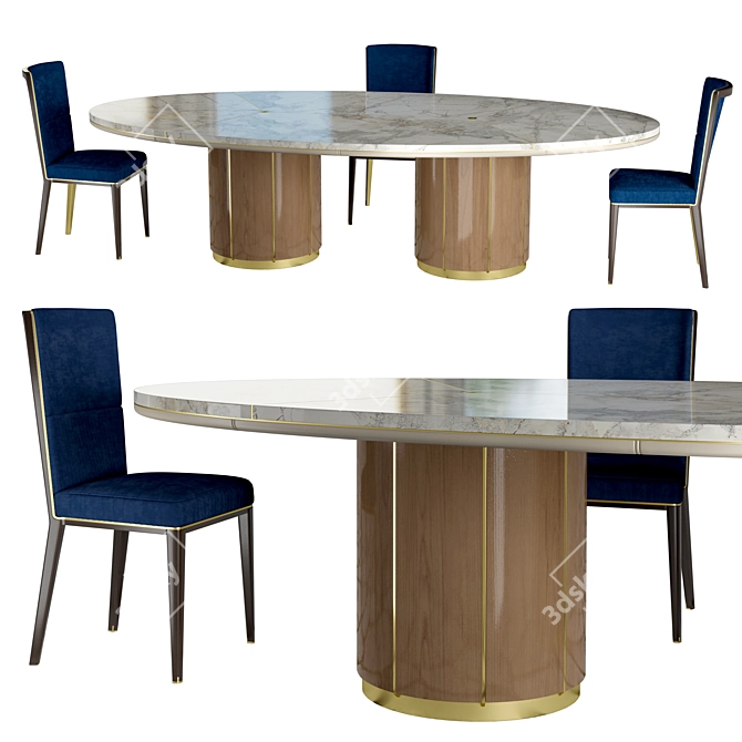 Contemporary Volpi Dining Set 3D model image 1