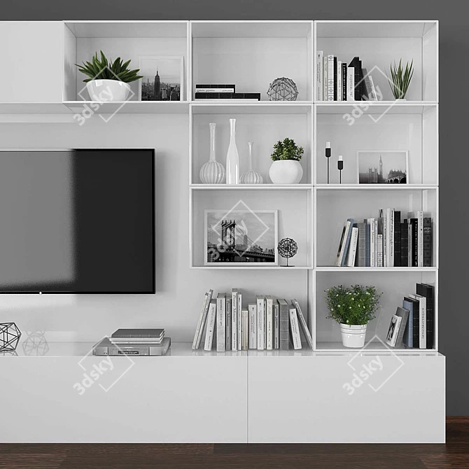 Modern TV Stand Set 100 3D model image 2