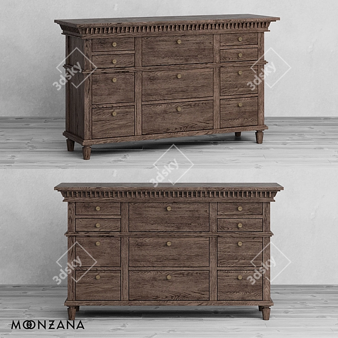 Metropolis Oak Chest 3D model image 1