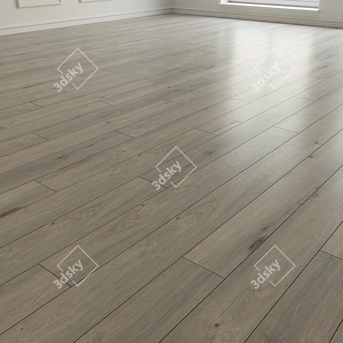 Natural Wood Parquet Flooring 3D model image 2