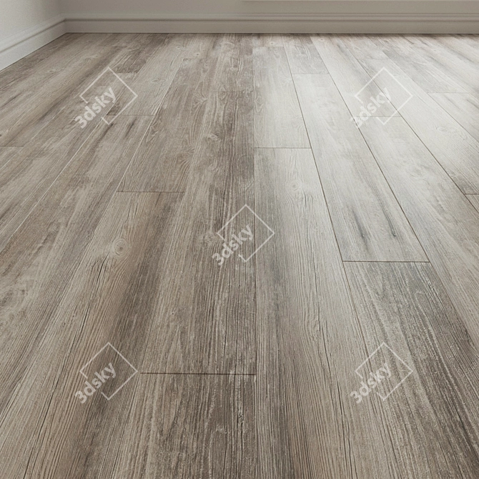 Natural Wood Parquet Flooring 3D model image 1