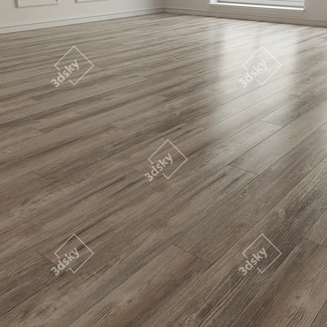 Natural Wood Parquet Flooring 3D model image 2