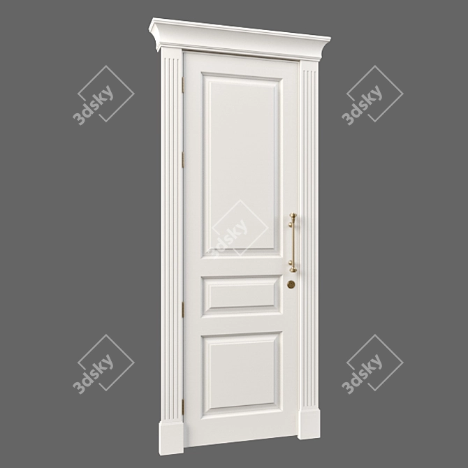 Sleek White Door 3D model image 1