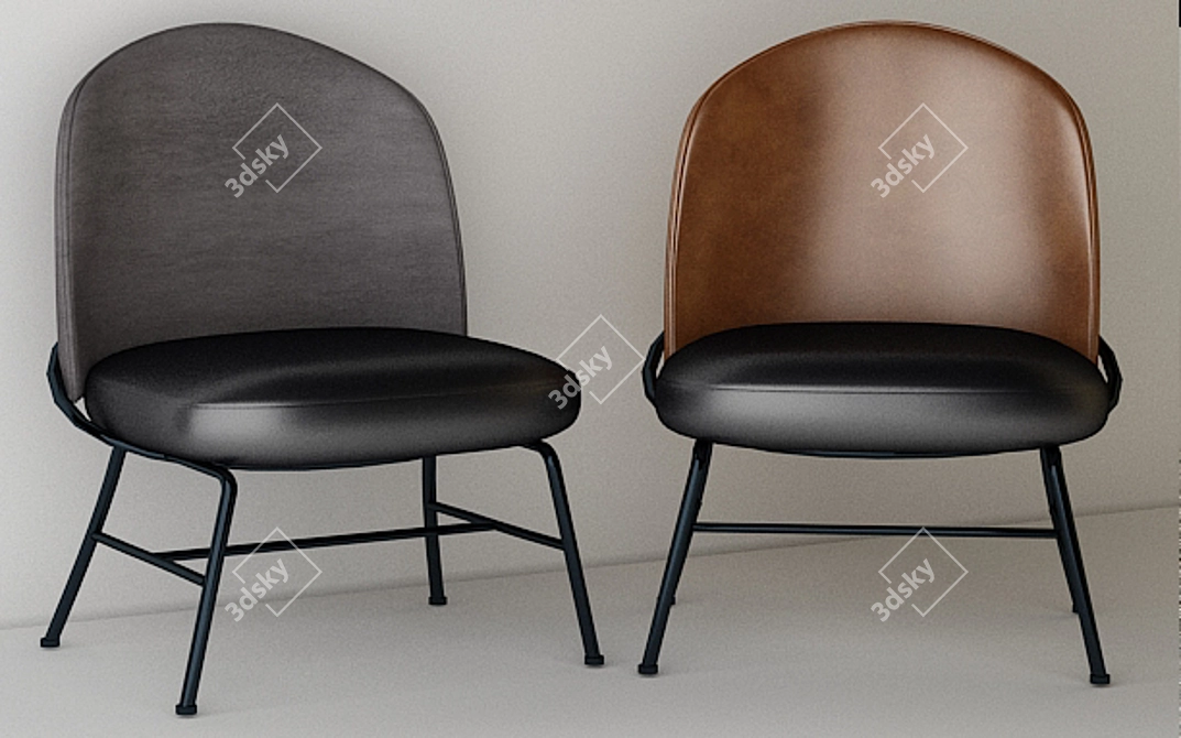 Elegant Novum Side Chair 3D model image 1