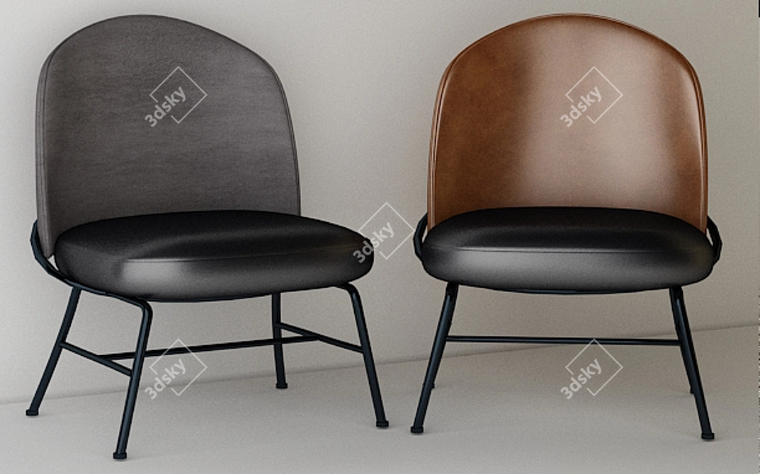 Elegant Novum Side Chair 3D model image 2