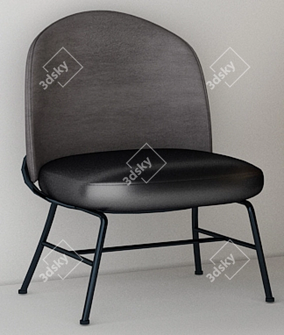 Elegant Novum Side Chair 3D model image 3