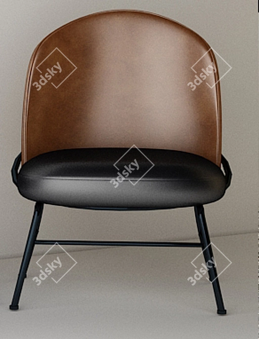 Elegant Novum Side Chair 3D model image 5