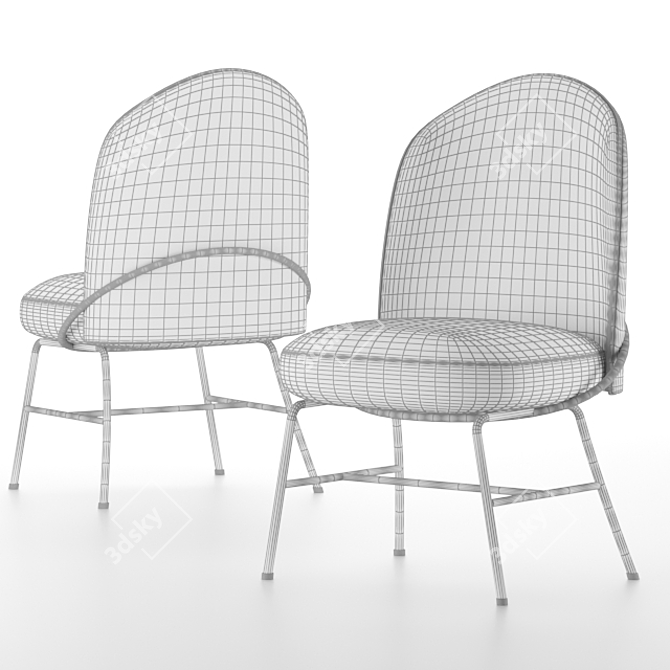Elegant Novum Side Chair 3D model image 8