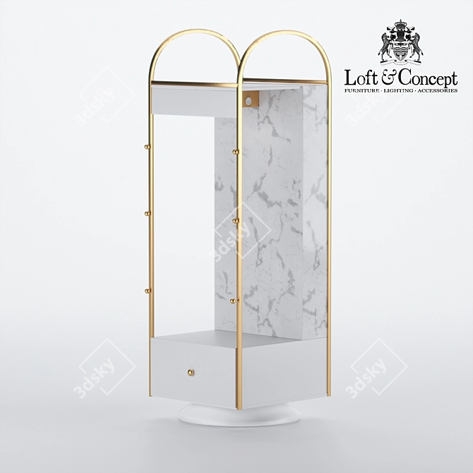 Modern Entryway Cabinet | 62x62x190 cm 3D model image 2