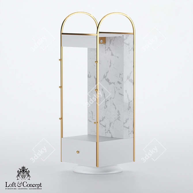 Modern Entryway Cabinet | 62x62x190 cm 3D model image 5