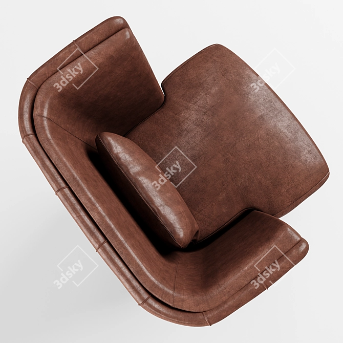 Vintage Italian Chester Armchair 3D model image 3