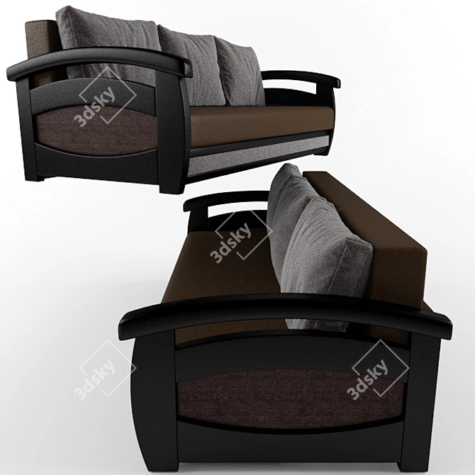 Prague Eurobook Sofa: Stylish and Functional 3D model image 3