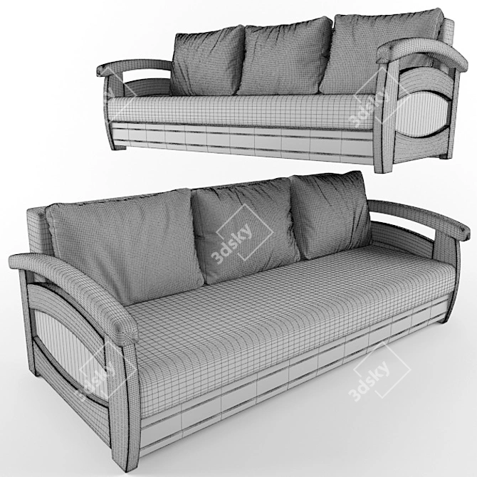 Prague Eurobook Sofa: Stylish and Functional 3D model image 5