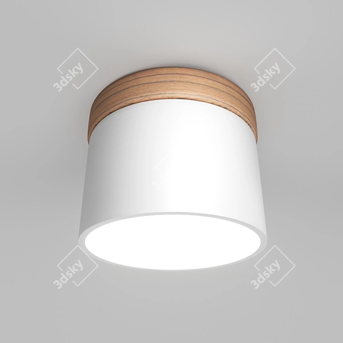 Title: Wood White Modern LED Pendant Light 3D model image 1