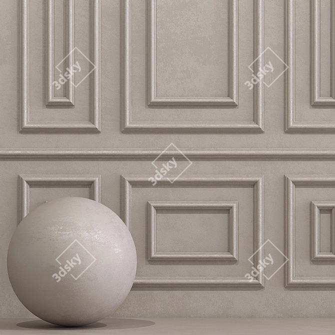 Elegant Plaster with Molding 3D model image 2