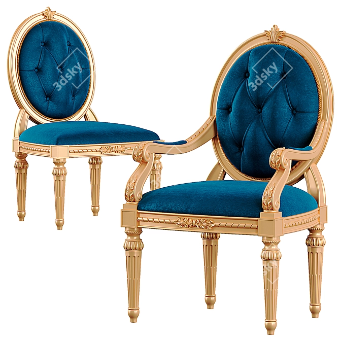 Elegant Vintage Armchair 3D model image 1