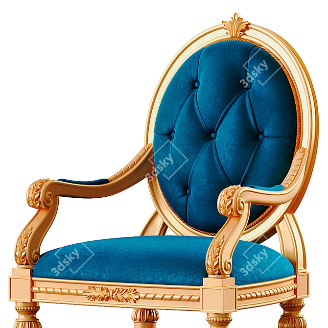 Elegant Vintage Armchair 3D model image 2