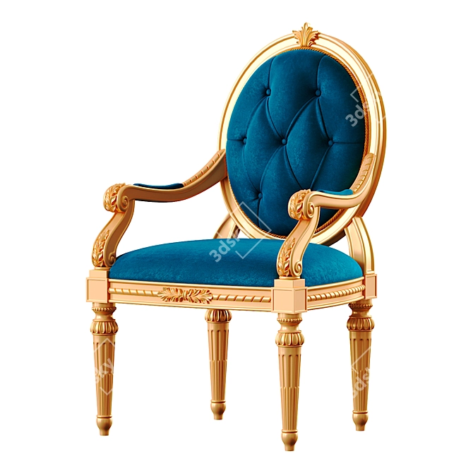 Elegant Vintage Armchair 3D model image 4