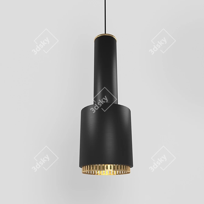 Alto Black Pendant Light: Modern, Adjustable Height 3D model image 1