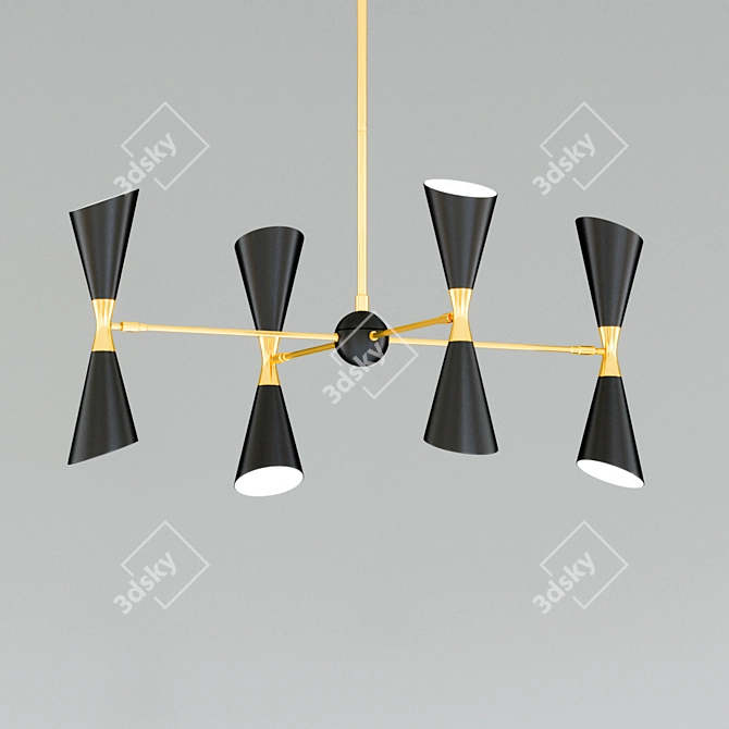 Title: Industrial Metal Fuentes Chandelier 3D model image 1