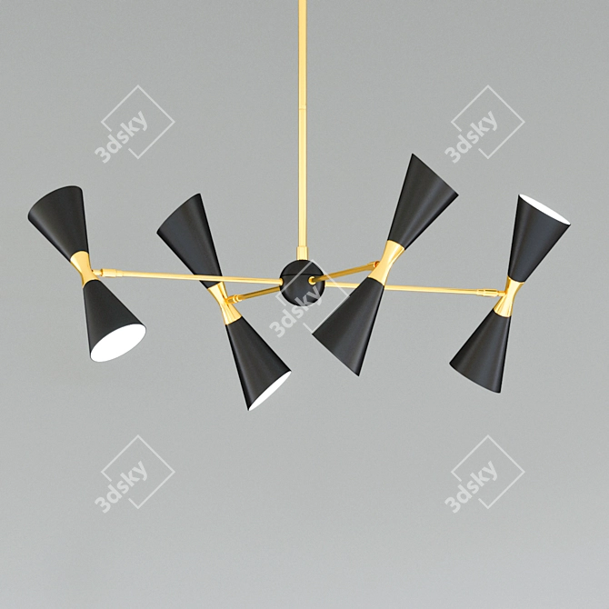 Title: Industrial Metal Fuentes Chandelier 3D model image 2