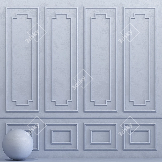 Elegant Molding Plaster - Pantone 13-4110 3D model image 1