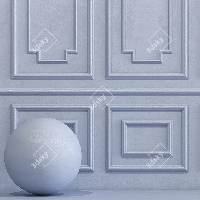 Elegant Molding Plaster - Pantone 13-4110 3D model image 2