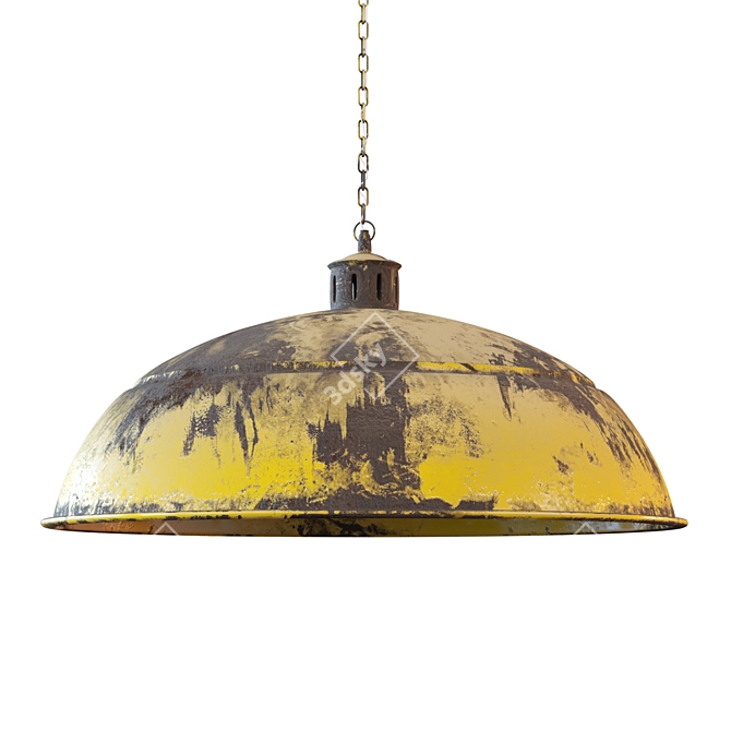 Yellow Rustic Pendant Light 3D model image 2