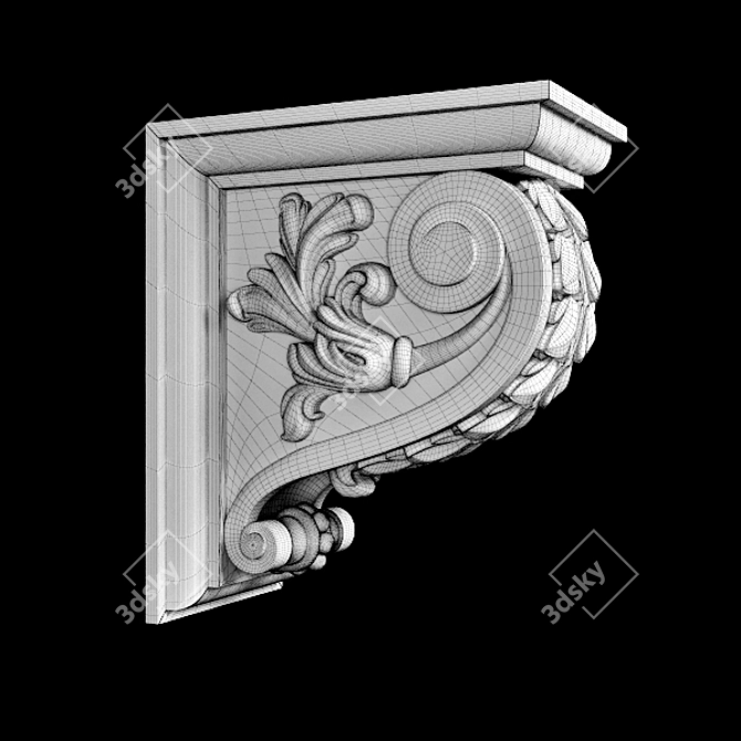 Title: Classic Carved Bracket for CNC 3D model image 3