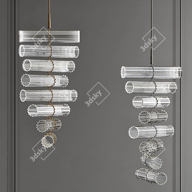 Elegant Decorative Light Fixture 3D model image 1