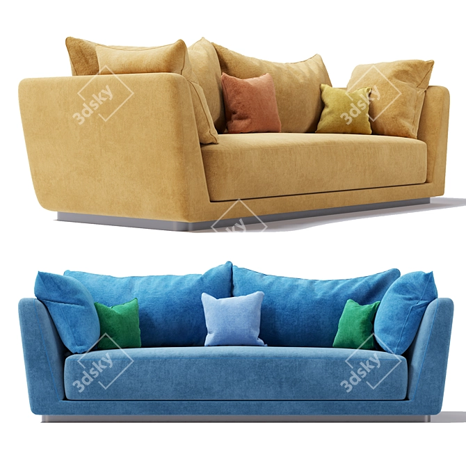 Aria Modern 3-Seater Sofa 3D model image 1