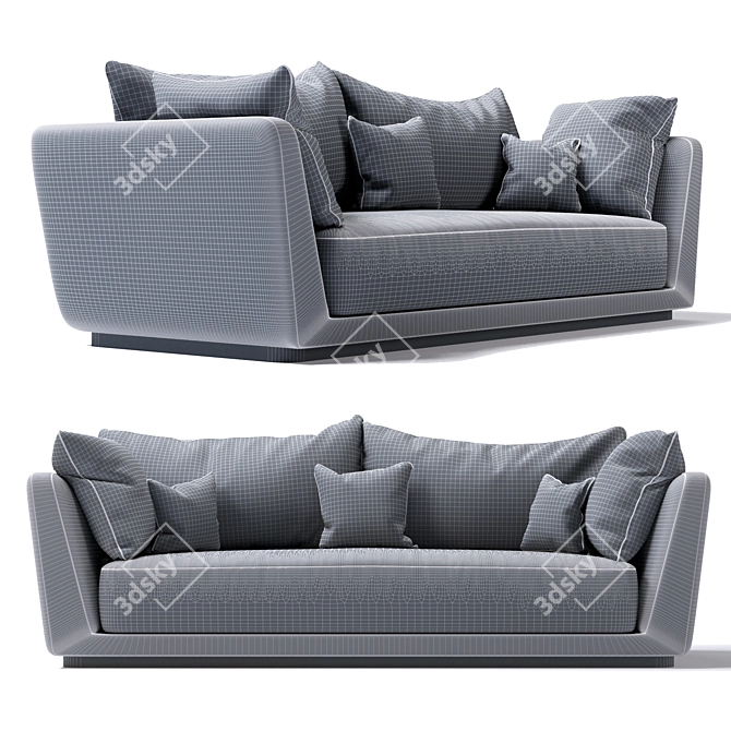 Aria Modern 3-Seater Sofa 3D model image 4