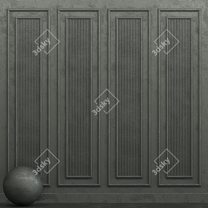 Elegant Molding Plaster in Thyme 3D model image 1