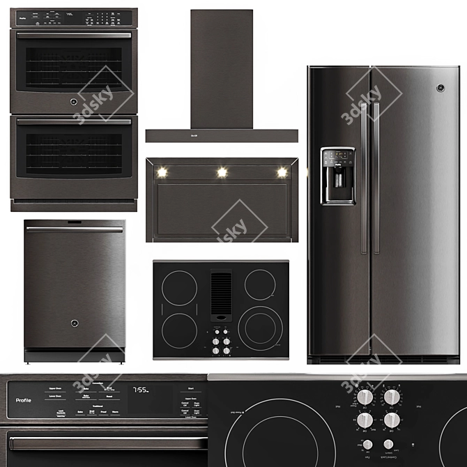 GE Profile 5-Piece Kitchen Appliance - Premium Package 3D model image 1