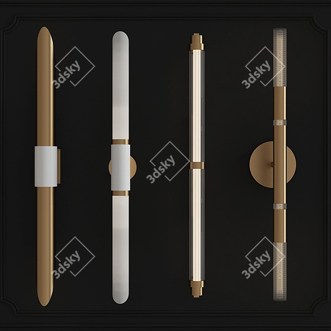  Elegant Glass Wall Sconce 3D model image 1